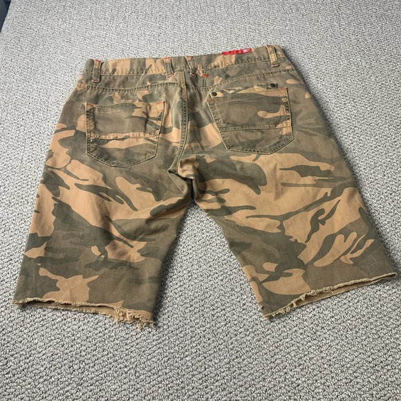 Jordan Craig Mens‎ Shorts Size 34 Brown Camouflage Cut Off Pockets Casual - Picture 5 of 11